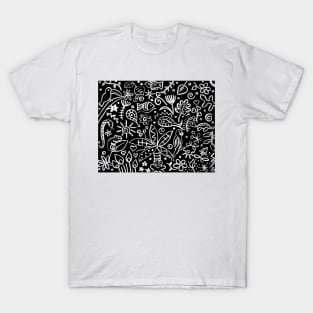 Animal Carnival by Night (black and white) T-Shirt